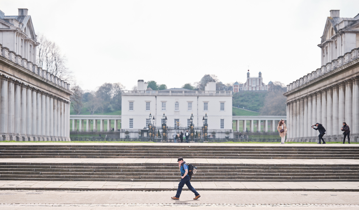 Walking in the Old Royal Naval College grounds